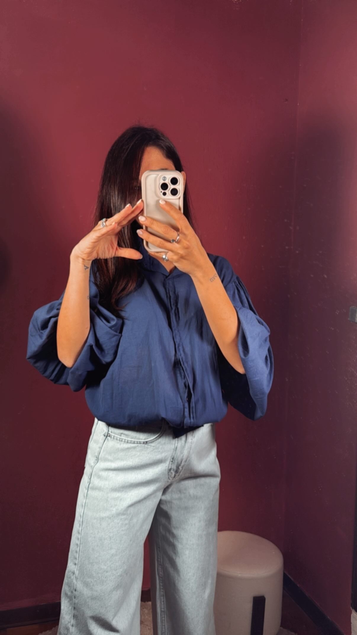 Camicia con manica a sbuffo