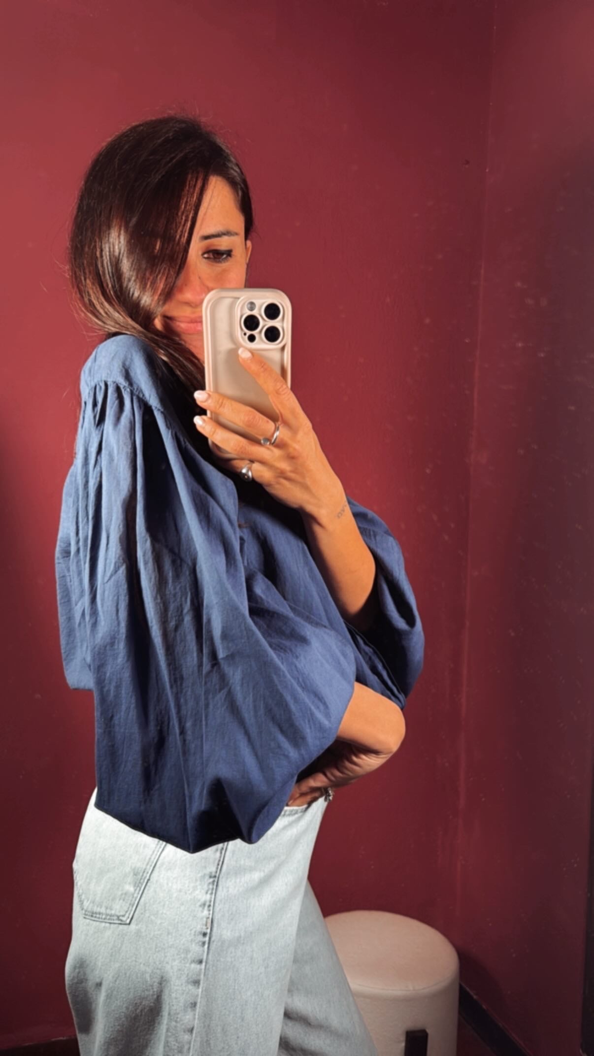 Camicia con manica a sbuffo