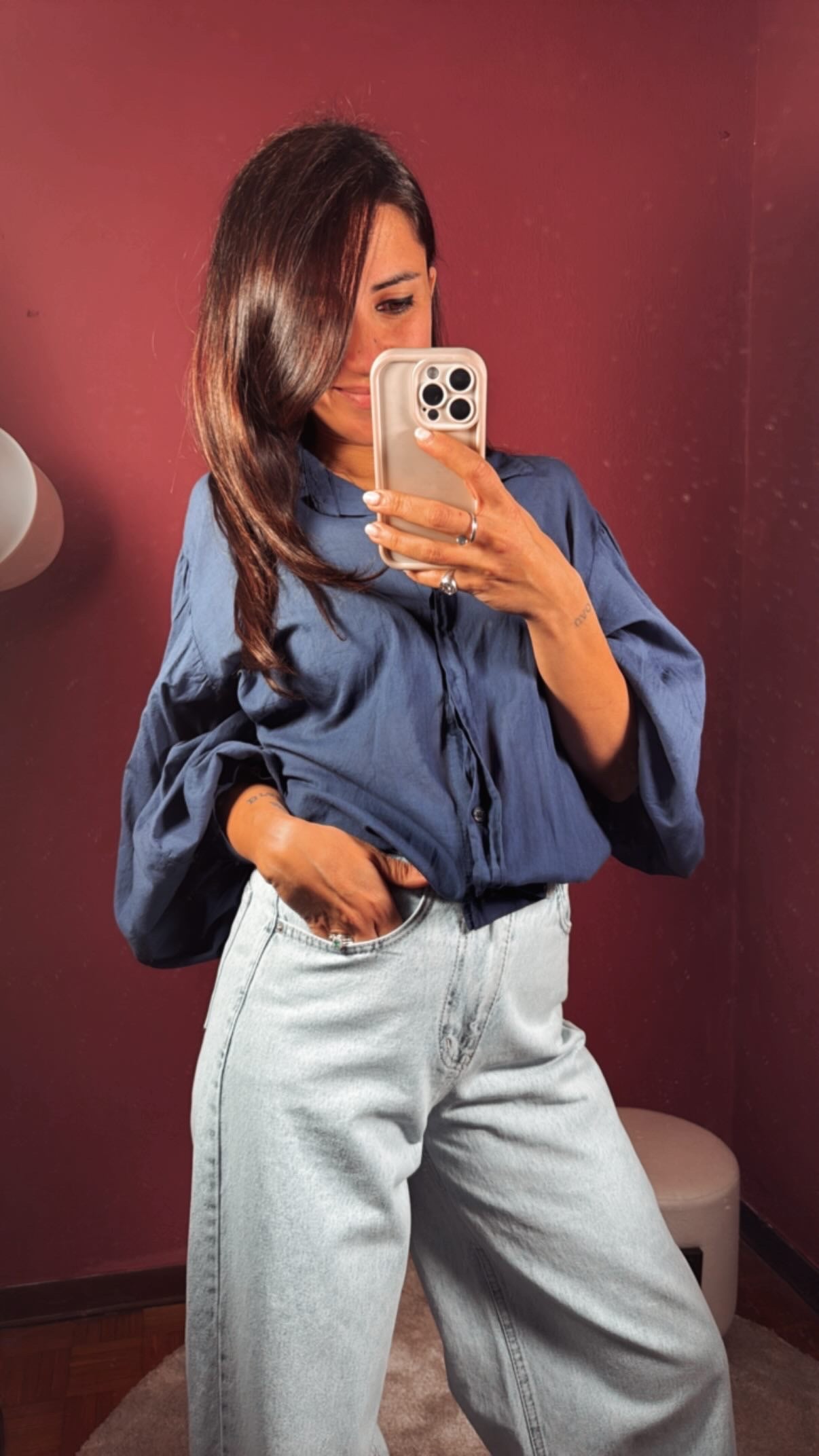 Camicia con manica a sbuffo